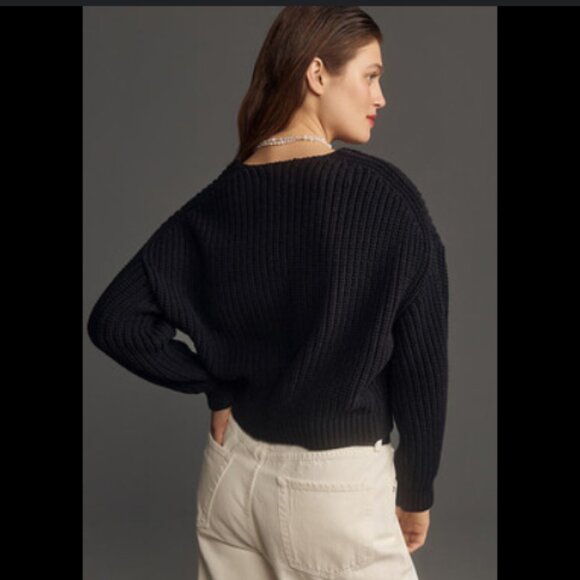 Brand New Maeve V-Neck Textured Sculptured Sweater - Picture 5 of 10